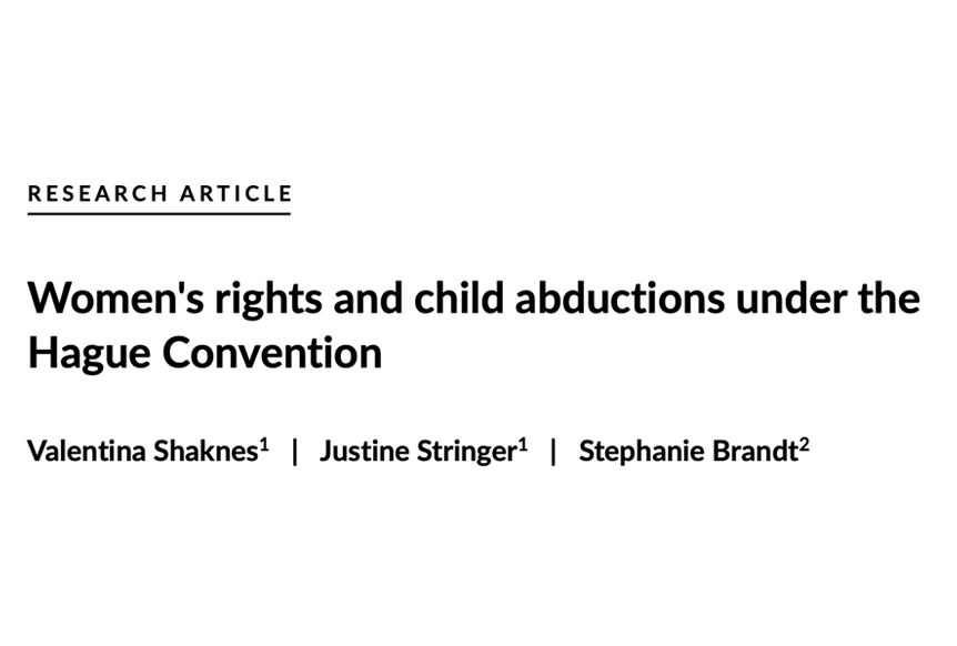 Women’s rights and child abduction under the Hague Convention (30 July 2023)