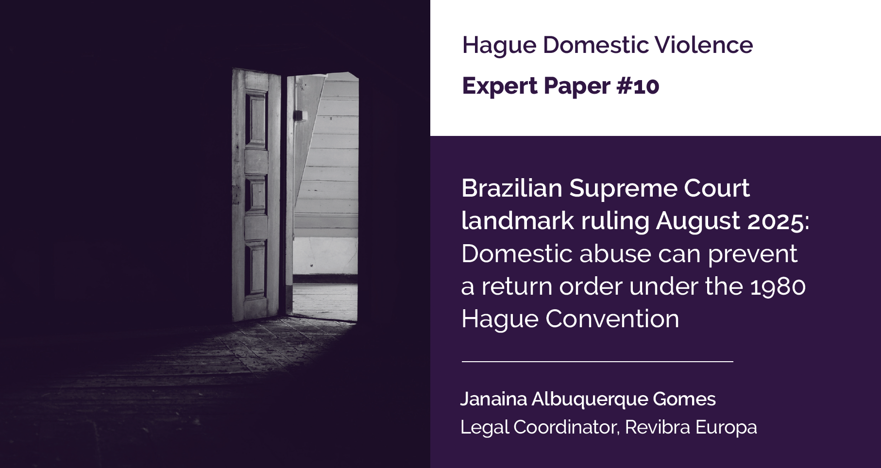 Expert Paper 10: Brazilian Supreme Court landmark ruling August 2025: Domestic abuse can prevent a return order under the 1980 Hague Convention
